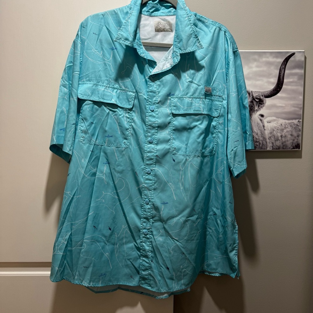 Ocean and coast short sleeve button down shirt